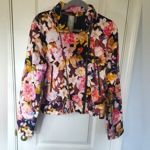 ARATTA Floral Women's Light Denim Jacket. Sz M. NWT